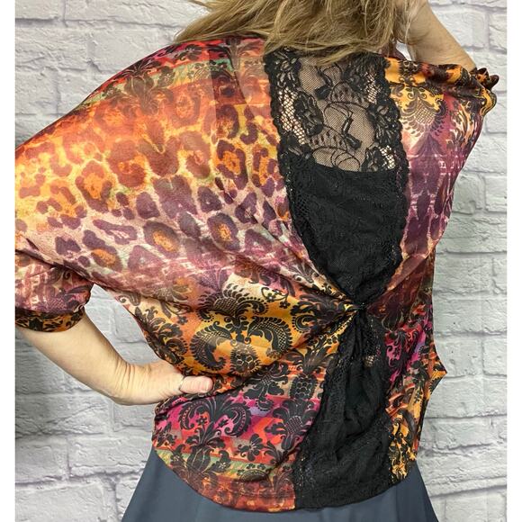 Vintage Y2K Trashy 2000's Mobwife Sheer Leopard Print Blouse - Picture 5 of 8